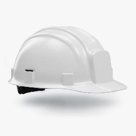 Hard Hat - Construction Safety Helmet - White 3D model